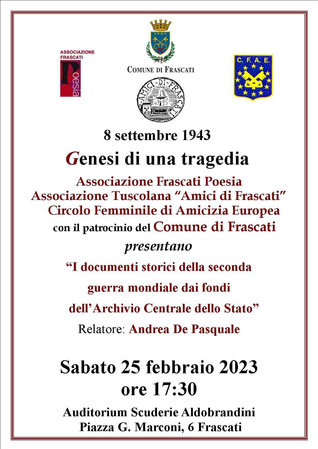 8 settembre 1943 GENESI DI UNA TRAGEDIA Documenti storici