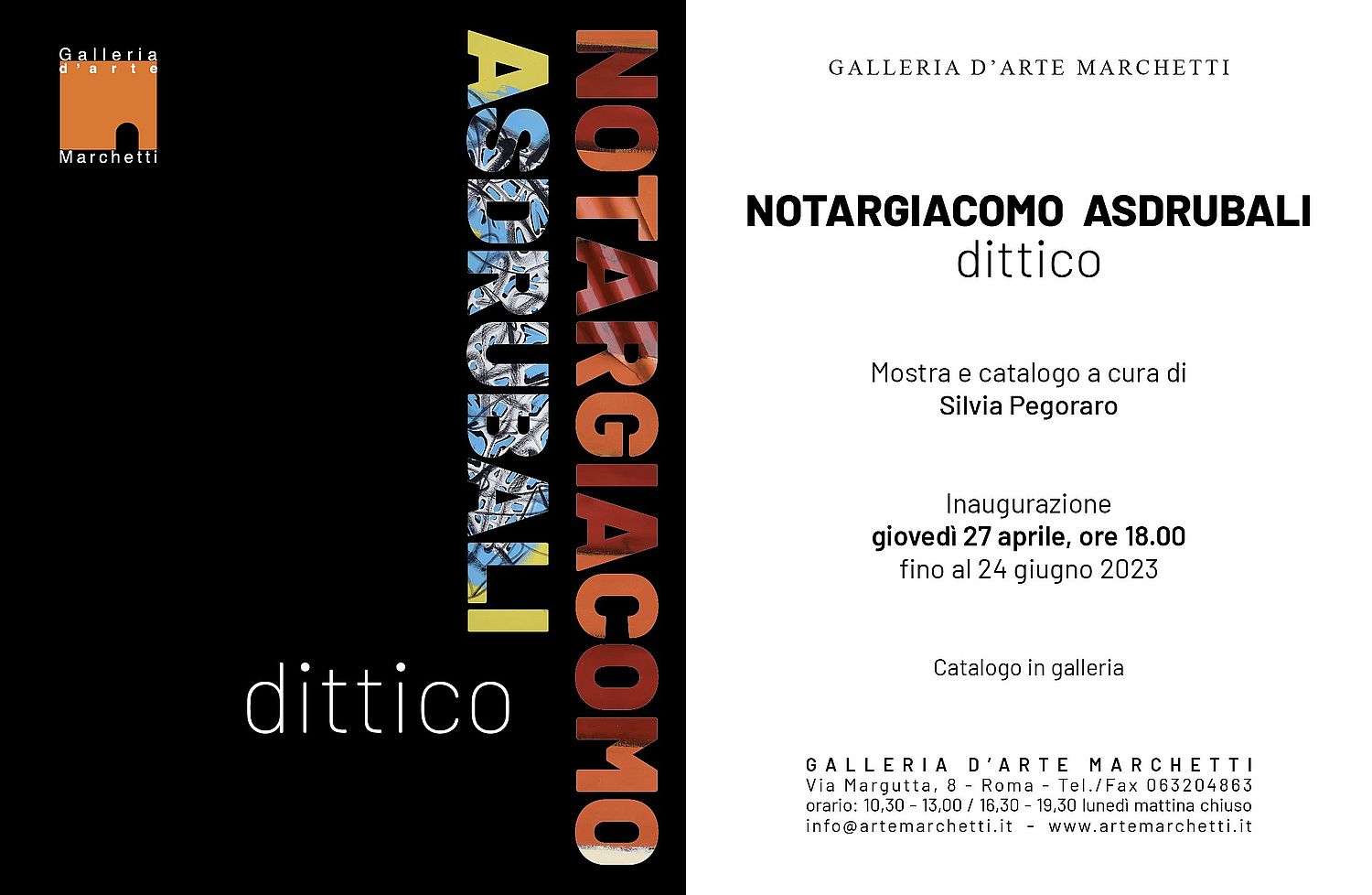 UN DITTICO ALLA GALLERIA D'ARTE MARCHETTI DI ROMA: ASDRUBALI E NOTARGIACOMO IN UNA DOPPIA PERSONALE
