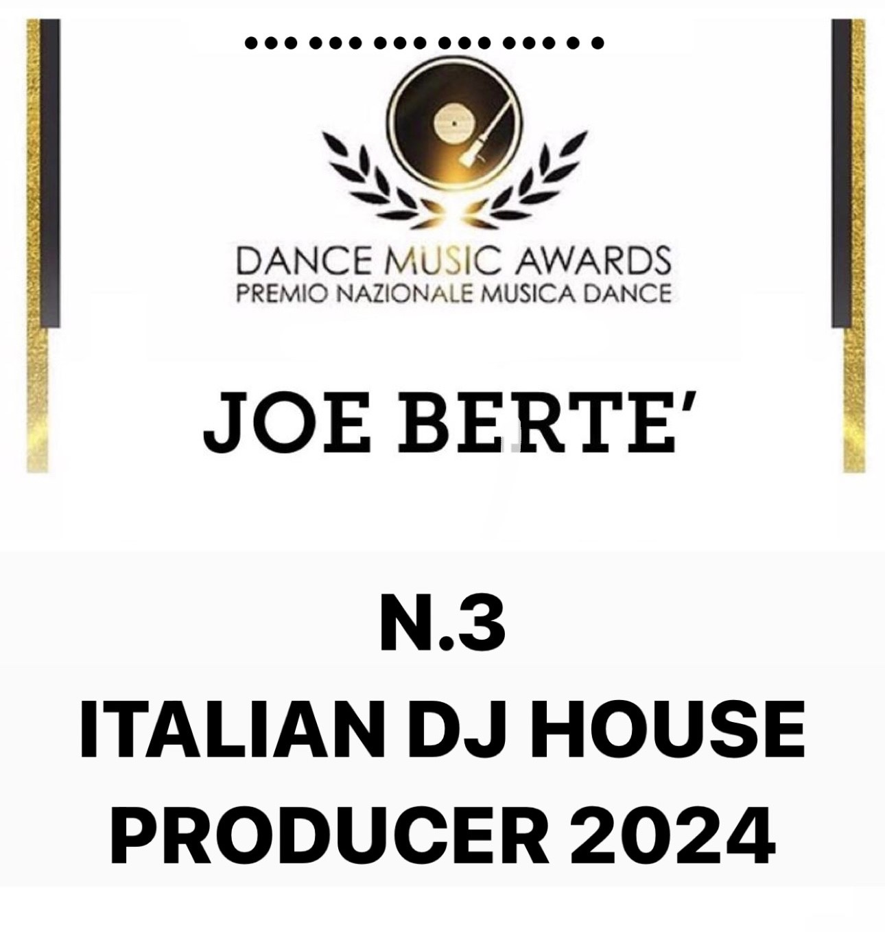 Riccione (RN) – Prestigioso riconoscimento musicale per Joe Bertè al “Dance Music Awards”