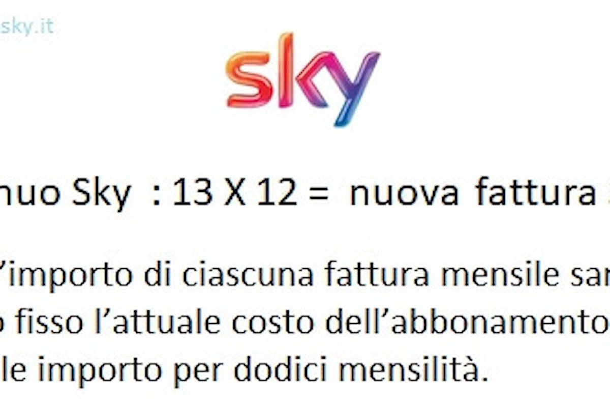 La fattura torna mensile, gli aumenti Sky restano