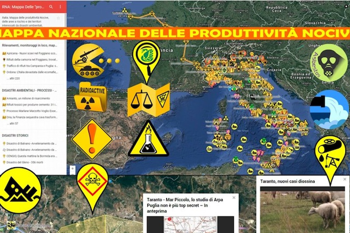 Mappa nazionale delle produttività nocive in Italia con le prime mille recensioni
