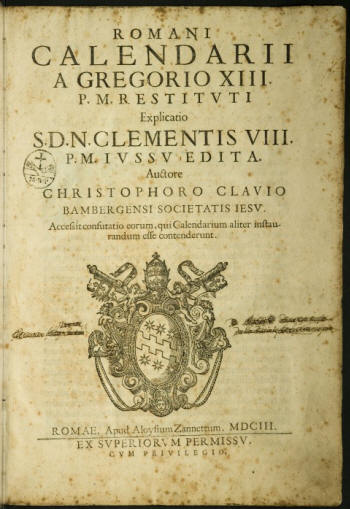 434° anniversario dell'introduzione del Calendario Gregoriano